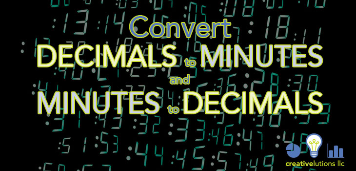 Conversion Chart Minutes To Decimals